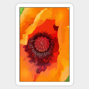 Orange Poppy Sticker